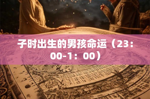 子时出生的男孩命运（23：00-1：00）