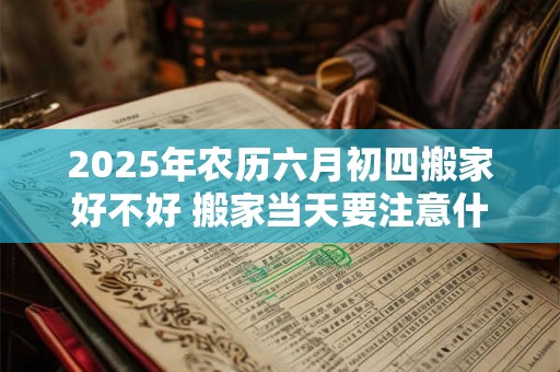 2025年农历六月初四搬家好不好 搬家当天要注意什么禁忌