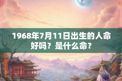 1968年7月11日出生的人命好吗？是什么命？