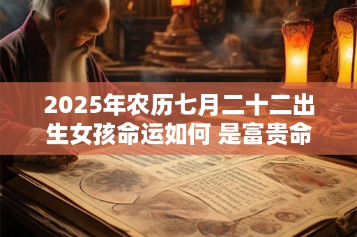2025年农历七月二十二出生女孩命运如何 是富贵命吗