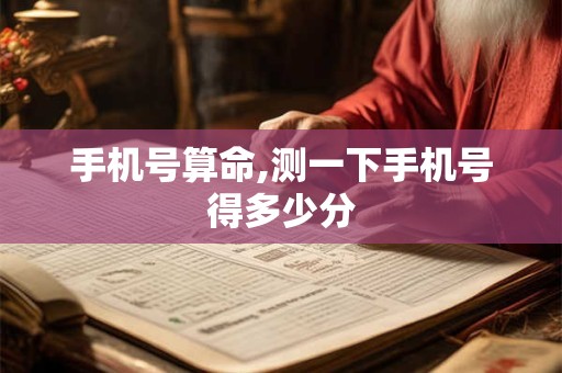 手机号算命,测一下手机号得多少分