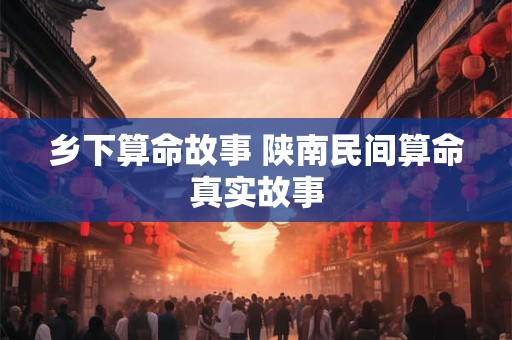乡下算命故事 陕南民间算命真实故事