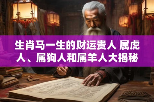 生肖马一生的财运贵人 属虎人、属狗人和属羊人大揭秘