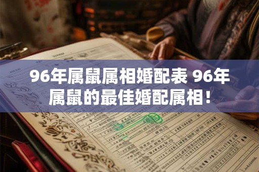 96年属鼠属相婚配表 96年属鼠的最佳婚配属相! 96年属鼠属相婚配表 96年属鼠的最佳婚配属相!