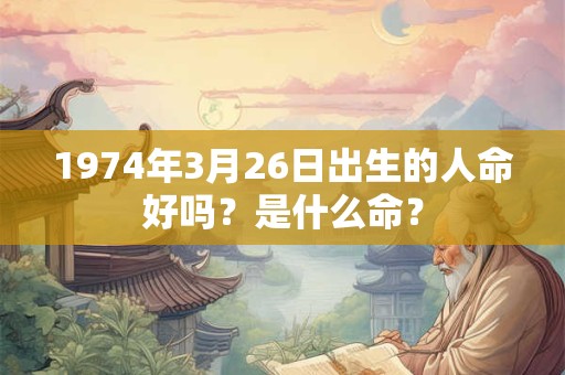 1974年3月26日出生的人命好吗？是什么命？