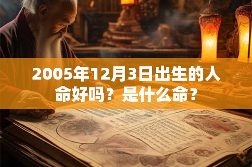 2005年12月3日出生的人命好吗？是什么命？