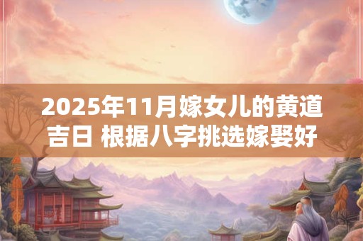 2025年11月嫁女儿的黄道吉日 根据八字挑选嫁娶好日子