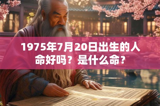 1975年7月20日出生的人命好吗？是什么命？