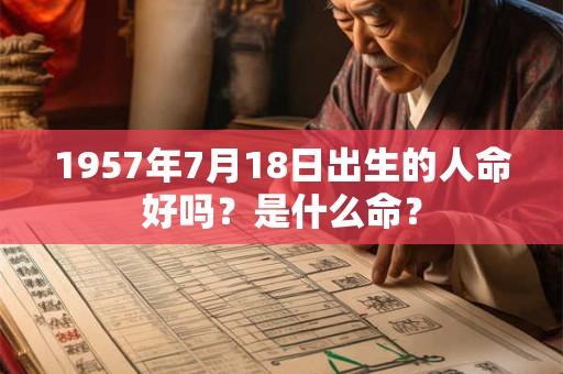 1957年7月18日出生的人命好吗？是什么命？