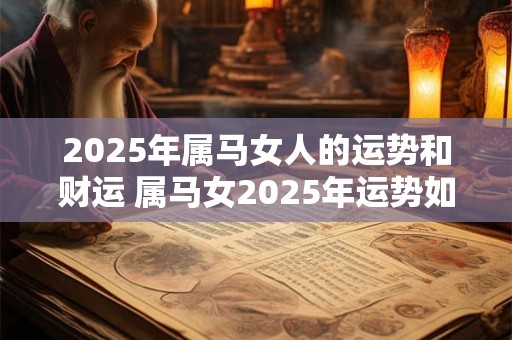 2025年属马女人的运势和财运 属马女2025年运势如何