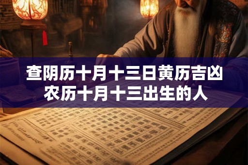 查阴历十月十三日黄历吉凶 农历十月十三出生的人