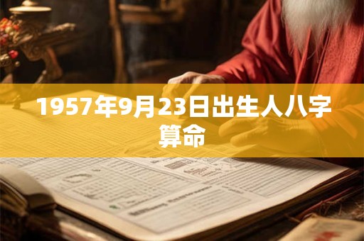 1957年9月23日出生人八字算命