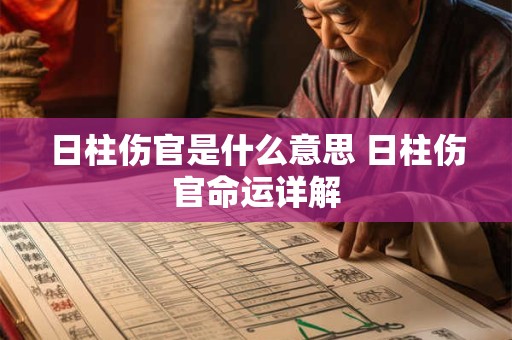 日柱伤官是什么意思 日柱伤官命运详解