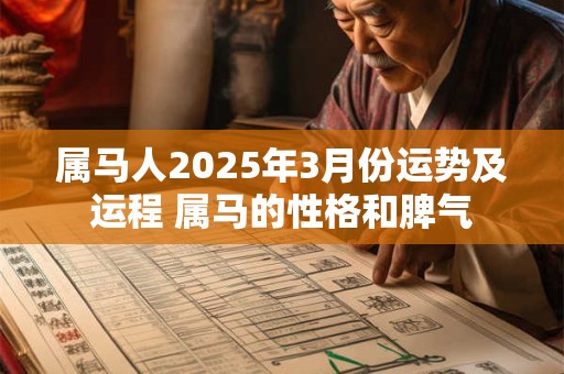 属马人2025年3月份运势及运程 属马的性格和脾气