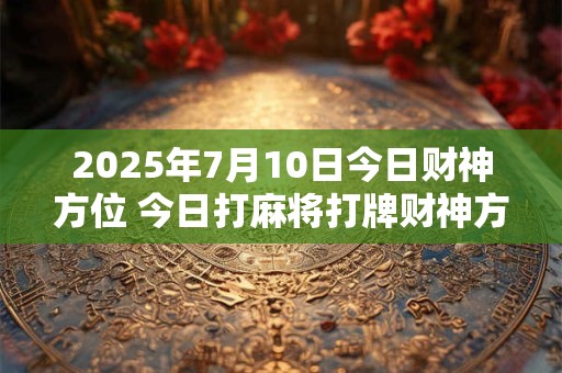 2025年7月10日今日财神方位 今日打麻将打牌财神方位！