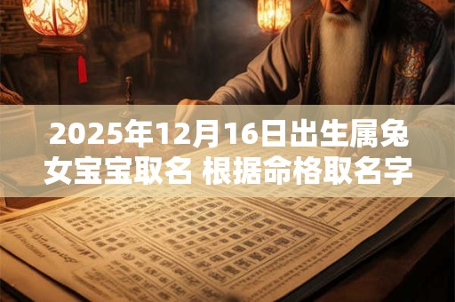 2025年12月16日出生属兔女宝宝取名 根据命格取名字