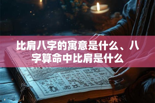 比肩八字的寓意是什么、八字算命中比肩是什么