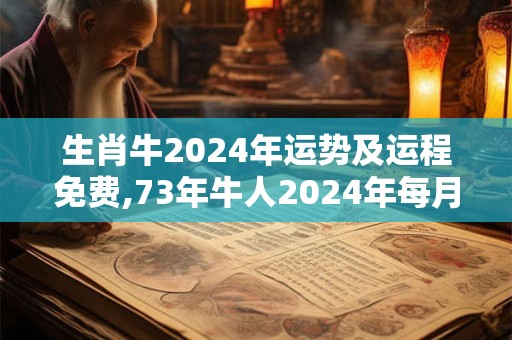 生肖牛2024年运势及运程免费,73年牛人2024年每月运势运程