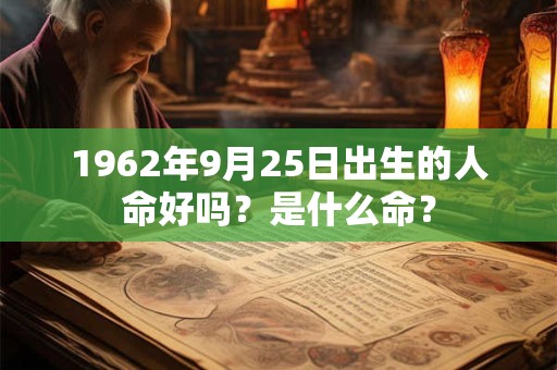 1962年9月25日出生的人命好吗？是什么命？