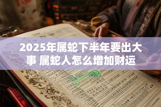 2025年属蛇下半年要出大事 属蛇人怎么增加财运