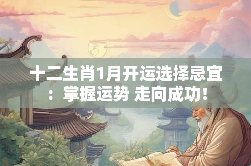 十二生肖1月开运选择忌宜：掌握运势 走向成功！