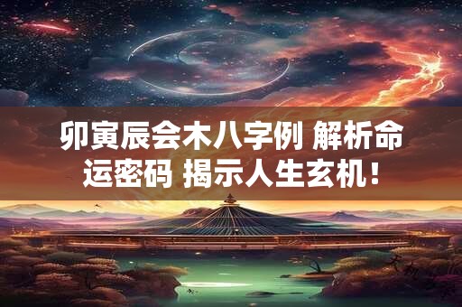 卯寅辰会木八字例 解析命运密码 揭示人生玄机！