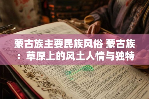 蒙古族主要民族风俗 蒙古族：草原上的风土人情与独特习俗