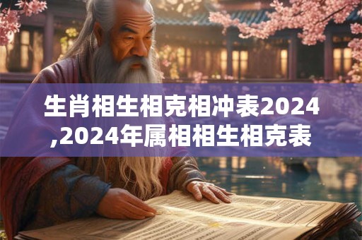 生肖相生相克相冲表2024,2024年属相相生相克表