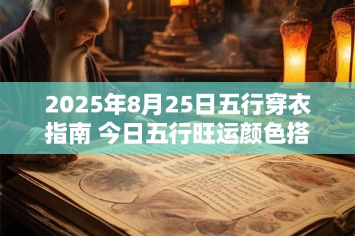 2025年8月25日五行穿衣指南 今日五行旺运颜色搭配