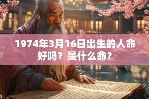 1974年3月16日出生的人命好吗？是什么命？