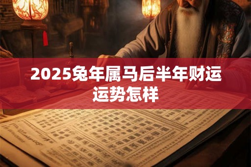 2026兔年属马后半年财运运势怎样