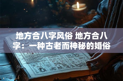 地方合八字风俗 地方合八字：一种古老而神秘的婚俗