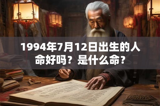 1994年7月12日出生的人命好吗？是什么命？