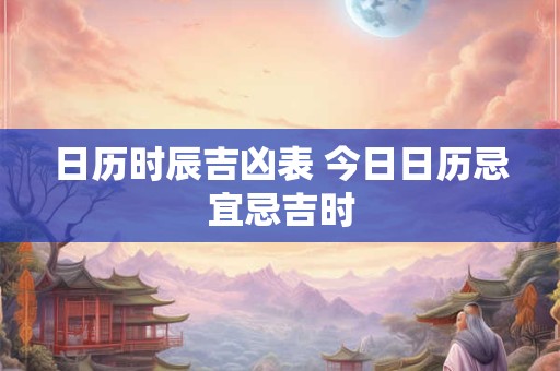 日历时辰吉凶表 今日日历忌宜忌吉时