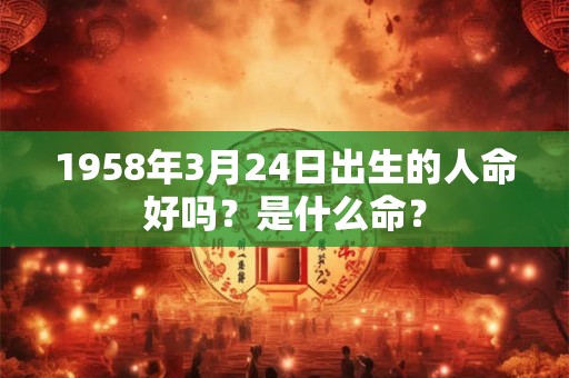 详细阅读:1958年3月24日出生的人命好吗?是什么命? 1958年3月24日出生的人命好吗?是什么命?