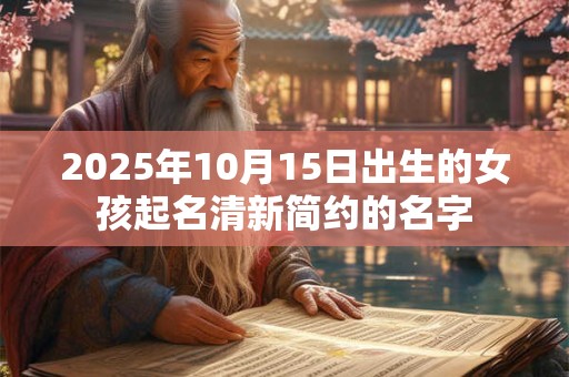 2025年10月15日出生的女孩起名清新简约的名字