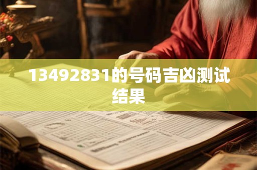 13492831的号码吉凶测试结果