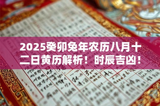 2025癸卯兔年农历八月十二日黄历解析！时辰吉凶！