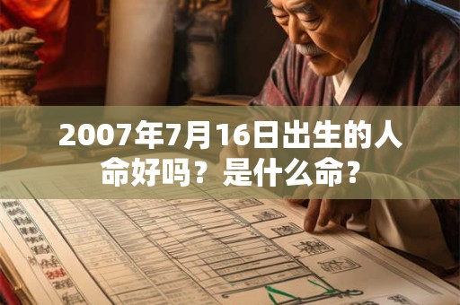 2007年7月16日出生的人命好吗？是什么命？