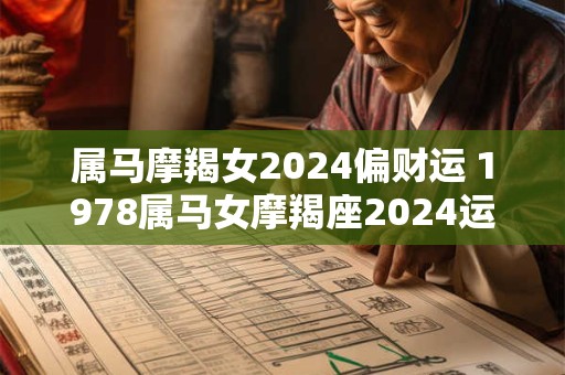 属马摩羯女2024偏财运 1978属马女摩羯座2024运势