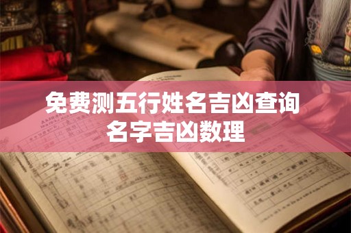 免费测五行姓名吉凶查询 名字吉凶数理
