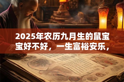 2025年农历九月生的鼠宝宝好不好，一生富裕安乐，财库丰隆