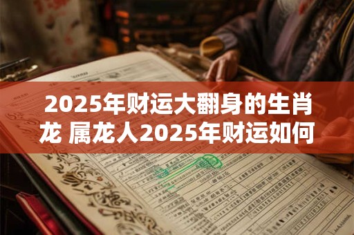 2025年财运大翻身的生肖龙 属龙人2025年财运如何