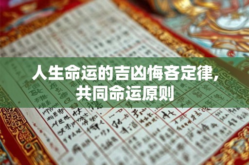 人生命运的吉凶悔吝定律,共同命运原则