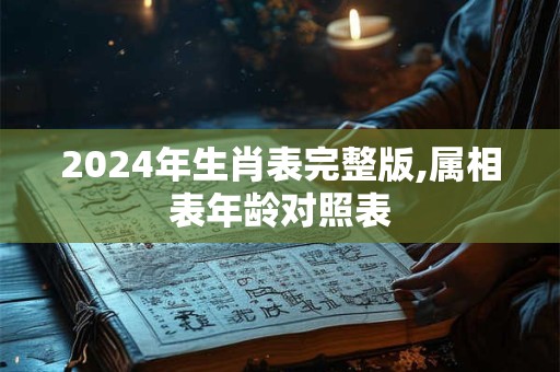 2024年生肖表完整版,属相表年龄对照表