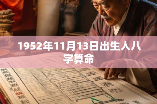 1952年11月13日出生人八字算命