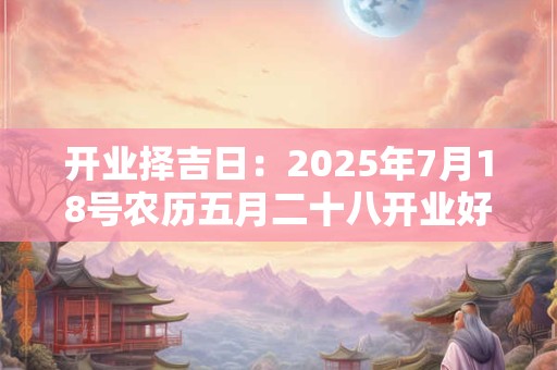 开业择吉日：2025年7月18号农历五月二十八开业好吗