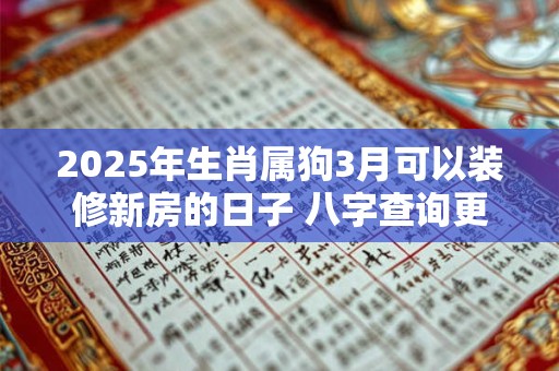 2025年生肖属狗3月可以装修新房的日子 八字查询更精准