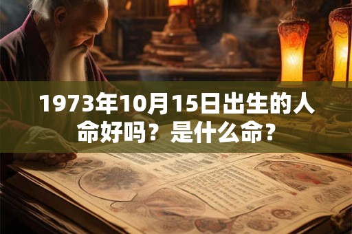 1973年10月15日出生的人命好吗？是什么命？