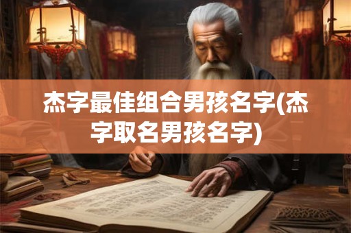 杰字最佳组合男孩名字(杰字取名男孩名字)